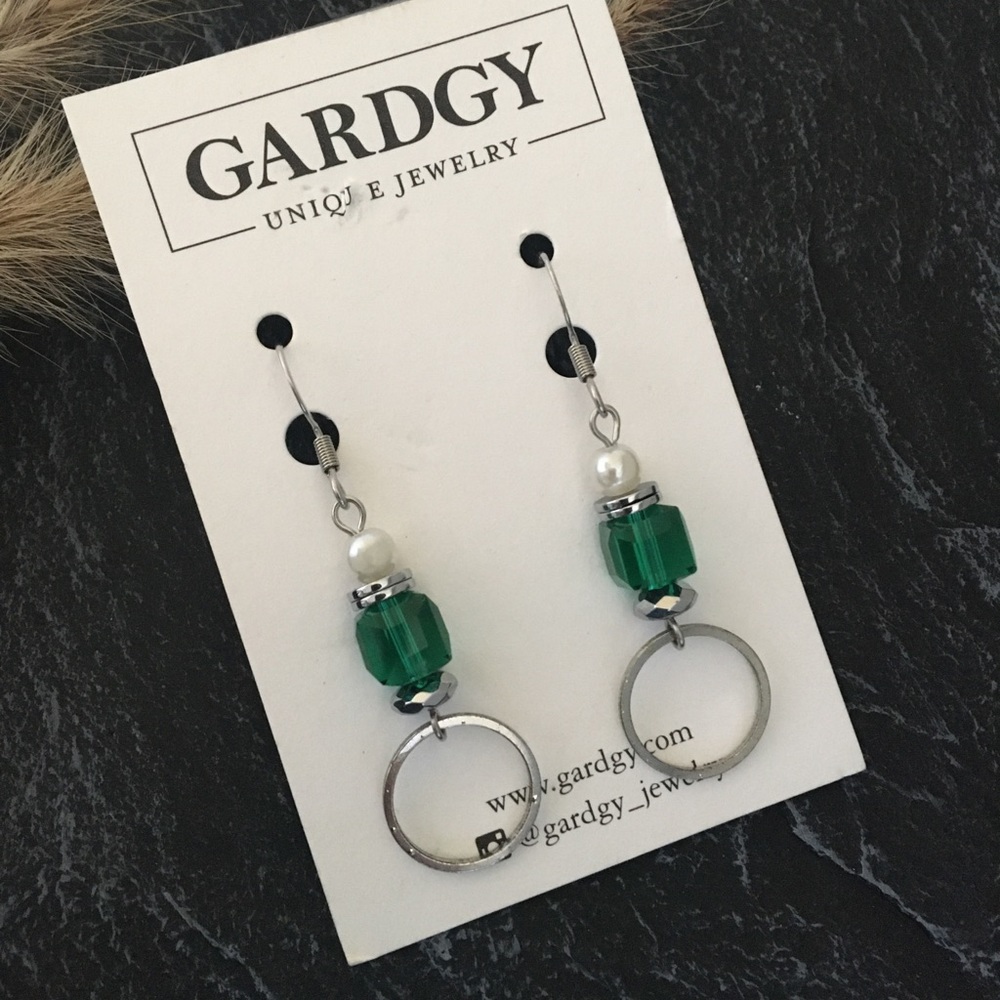 Handmade earrings green